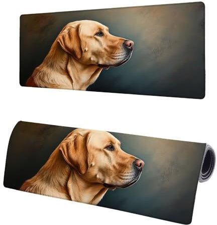 Large Mouse Mat Cool, Extended XXL Dog Gaming Mouse Pad Desk Pad 1000x500x3mm, Keyboard Mat with Non-Slip Rubber Base, Soft Smooth Surface, Stitched Edges Mousepad, Improved Precision and Speed G-4