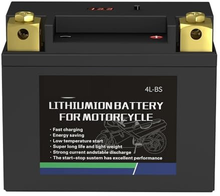 12V motorcycle lithium battery 2Ah/3Ah/4Ah, lithium iron phosphate, built-in BMS, CCA 160A/180A/260A, compatible with ATV/UTV/motorcycle, high starting current lithium battery(4L-BS L Negative)