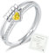 HEEYA Anti Stress Ring Anxiety Ringe mit Perlen für Damen Silber 925 Herz Ring mit Zirkonia Angstring Offen Verstellbar Spinner Fidget Ringe Frauen Hypoallergen Stimmungsring gegen Stress Unisex-Gelb
