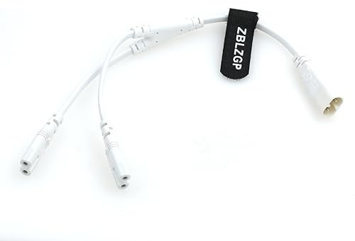 ZBLZGP Cavo di alimentazione AC IEC320 C8 a 2 X C7 Y, figura IEC 8 maschio a 2 femmine, cavo di alimentazione AC 1 in 2 uscite, per monitor altoparlanti (5 pacchetti C8-2x C7, bianco)