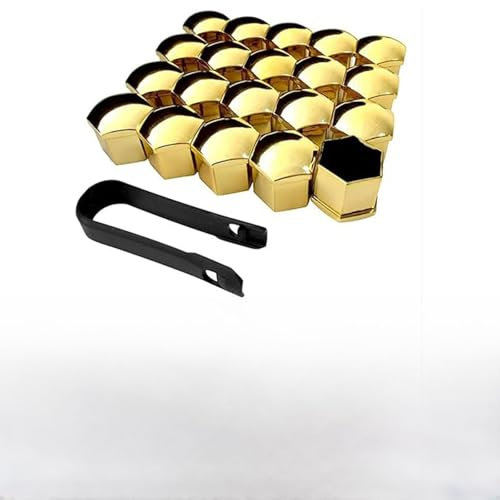 WPNCIMDA 20pcs Voiture Cache éCrous De Roue pour Peugeot 208 2015-2019, Couvercles De Boulon Hexagonal en Chrome Protecteurs DéCorative Accessoires,21mm-Yellow