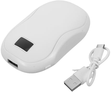 Abaodam Chauffe Électrique Rechargeable Mini USB avec Affichage Numérique Réutilisable Portable et Pratique pour Intérieur et Extérieur avec Chargeur Power Bank