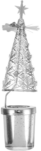 Portacandele Rotante Natalizio Albero Di Natale Candele Galleggianti Portacandele Tealight,Porta Candele Da Tavolo Natalizio Per La Decorazione Di Natale Compleanno Matrimonio 1pcs