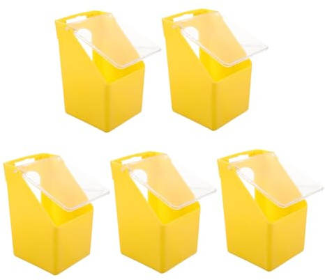 EPIGEIST 5pcs Hanging Pigeon Cage Feeder Box with Clear Removable Lid Multifunctional Plastic Bird Food Water and Grit Container for Pet Parakeet Poultry Space-saving Design Easy to Clean