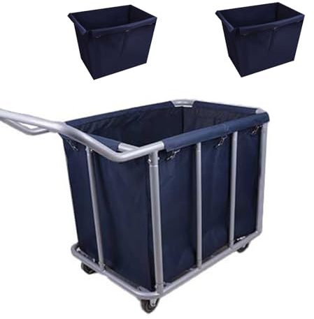 Chariot à linge robuste avec roulettes, capacité de 400 L, chariot de nettoyage noir pour hôtels et hôpitaux, charge de 200 kg, poubelle à vêtements sales, durable et mobile