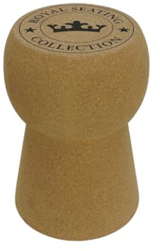 Woodkings Korkhocker Corky – Zylinderförmiger Sitzhocker aus Kork mit Metallgestell – Beistell- und Deko-Hocker – 34 x 50 cm