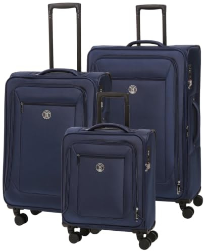 BERTOO Modena Kofferset 3-teilig (S+L+XXL) | Textilkoffer-Set mit TSA-Schloss & 4 Rollen - Blau