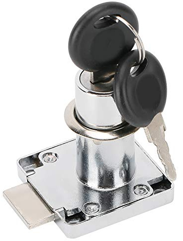 Cosiki 3Pcs Desk Drawer Lock Set, Durable Zinc Alloy, Secure Key Lock for Cabinets and Wardrobes, 18mm Hole Size