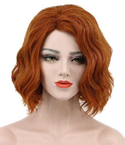 karlery Damen Kurz Bob lose wave orange Perücke Halloween Cosplay Perücke Anime Kostüm Party Perücke
