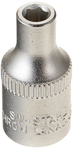SW-Stahl 05419SB Steckschlüsseleinsatz 1/4 Zoll, 3,5 mm Sechskant-Nuss | Antrieb 6,3 mm - Länge 25 mm - Chrom-Vanadium-Stahl - Matt Verchromt - Außensechskant - Auf Kunststoffhalter
