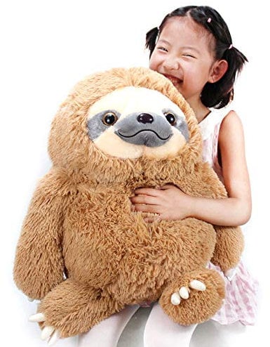 Winsterch Große Faultier Kuscheltier Gefüllten Stofftiere Faultiere Flauschig Weiche Spielzeug Faultier Stofftier Spielzeug Plüsch Faultier Spielzeug Kinder Geschenke Püppchen (Braun,50 cm) EINWEG