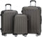 BEIBYE 2045 Zwillingsrollen 3tlg. Reisekoffer Koffer Kofferset Trolleys Hartschale in 14 Farben (Coffee)
