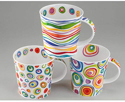 Dunoon Becher Cairngorm H:11cm, 0,48l Ripple 3sort. Bone China, 1 Tasse