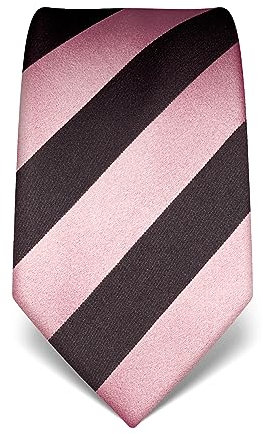 Vincenzo Boretti Herren Krawatte reine Seide gestreift edel Männer-Design zum Hemd mit Anzug für Business Hochzeit 8 cm schmal/breit rosa