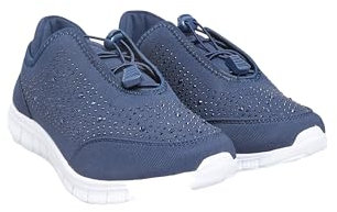 Yours - Blue Embellished Trainers in Wide E Fit & Extra Wide Eee Fit (Removed - Site Error) - Women's