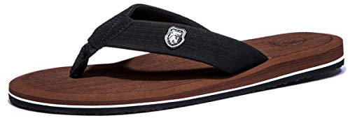 NewDenBer Classic Plush Herren Flip Flops (46 EU, Braun)