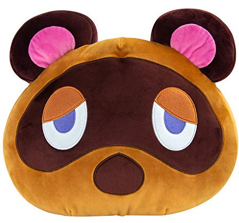Nintendo Mocchi Mocchi Mega Animal Crossing Tom Nook Plüschtier 40 cm, Nintendo Schlafzimmerzubehör Merchandise, Animal Crossing Stofftier für Jungen und Mädchen, Kuscheliges Kissen, 3 Jahren +