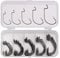 VOANZO 50Pcs Fishing Hooks High Carbon Steel Worm Soft Bait Jig Fish Hooks with Plastic Box