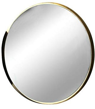 Spiegel Moda Gold Rund Metall Wandspiegel Flurspiegel Garderobenspiegel Bad