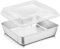 TeamFar 9 x 9 Inch Square Cake Pan, Stainless Steel Square Baking Pan with Lid for Brownie Lasagna, Non-Toxic & Heavy Duty, One Piece & Smooth, Dishwasher Safe & Easy Clean, (1 Pan + 1 Lid)