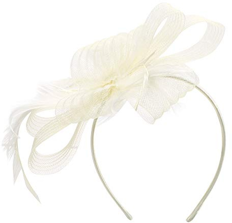 Dam retro fascinator hatt fjäder nät slöja bröllop brud dusch blomma pannband cocktail te fest hårtillbehör hårklämma damer flickor boll bankett huvudbonad elegant rosett huvudbonad