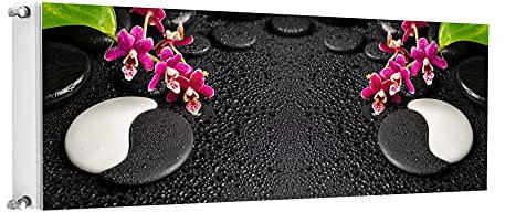 TMK ArtDeko Magnetische Heizkörperverkleidung Modernes Design Einfache Montage 160x60 Magnet Heizkörperabdeckung, Stein
