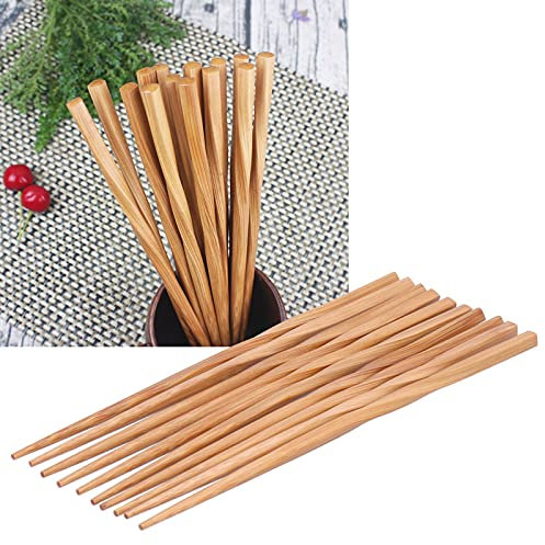 Ensemble de Baguettes en Bois, 5 Paires de Baguettes Torsadées en Bambou Originalité Ensemble de Baguettes Respectueuses de L'environnement Vaisselle pour la Maison Restaurant Sushi Nouilles