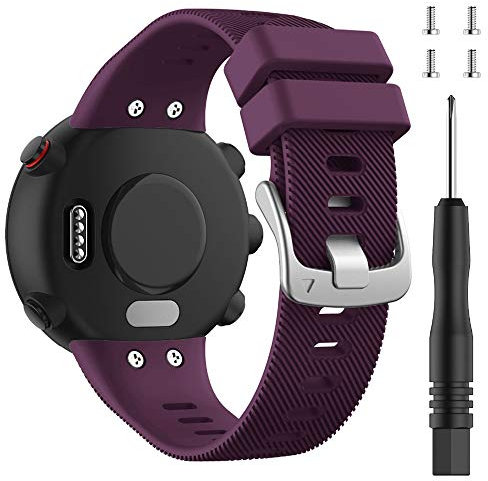 ACTECH Armband Kompatibel mit Garmin Forerunner 45/Garmin Forerunner 45S/Garmin Swim 2, Silikon Strap Ersatzbänder Ersatz (Lila)