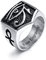 XUANPAI Männer Horus Auge Ring, Ankh Kreuz Ring ägyptischer Vintage Ring für Männer, Herrenring Edelstahlring für Geburtstag Weihnachten Halloween, Silber 62