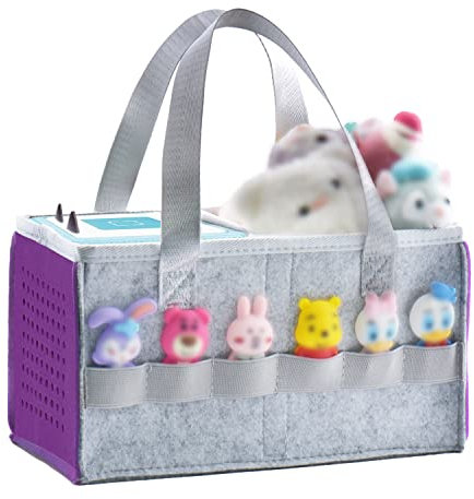 Tragetasche für Toniebox-Starterset und Zubehör, Filz-Organizer-Tasche für Tonies-Figur und Toniebox, Reise-Tonies-Tragetasche mit Griff für Toniebox & Zubehör (lila)