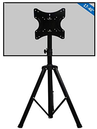 Tv Floor Stand One for All Universal Tripod TV Stand – Screen Size 32-55”- LCD/LED/Plasma TVs – 360° Swivel and Height Adjustable – VESA 400x400 (Color : Black)