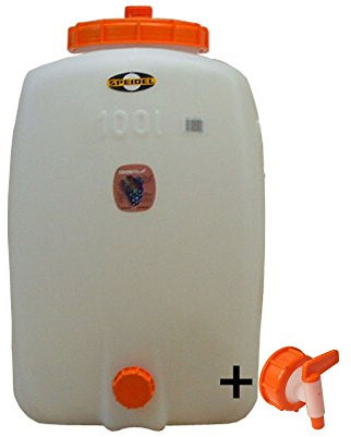 Lebensmittelechtes Getränkefass Mostfass Gärfass Fischer (100 Liter oval mit NW15 Auslaufhahn)