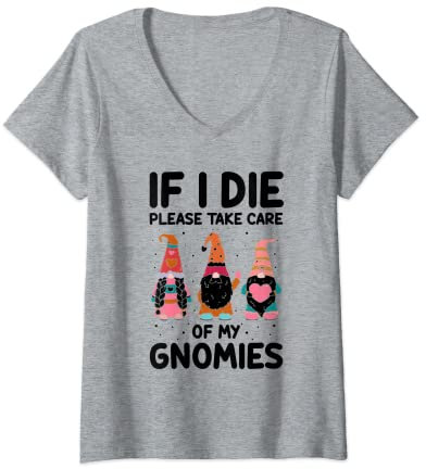 Damen Elf Garten Zitat für Gartenzwerg und Hof Gartenzwerg T-Shirt mit V-Ausschnitt
