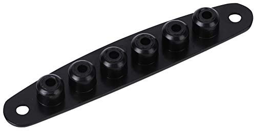 Tbest Late, Gold Guitar Neck Plate, Telecaster Control Plate Slanted, Guitar String Through Plate Mounting Ferrules Zinc Alloy Electric Bass Guitar PartsSilver (black)