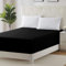 Prime Linens Extra Deep 30Cm Plain Fitted Sheet, Elastic Pocket Breathable Soft Polyester Cotton Bed sheet Machine Washable Fade Resistant (Black, Double)