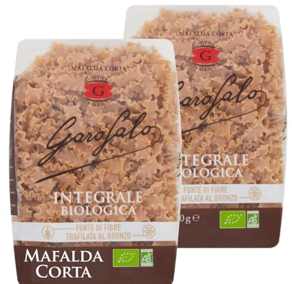 Garofalo Organic Whole Wheat Mafalda Corta Dry Pasta, 500 g (Pack of 2)
