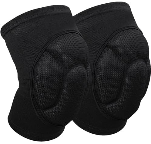 wyewye Knee Brace, Knee Pads, Thick Foam, Anti-impact Knee Pads, High Elasticity, Suitable for Sports, Pack of 2, Black, M