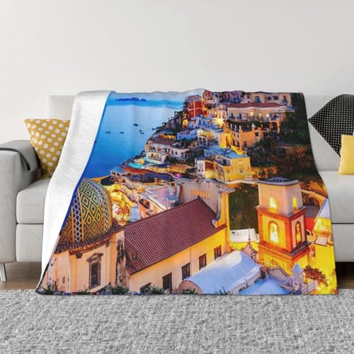DEHIWI Twilight Sea Sight Flanell-Fleecedecke, 101,6 x 76,2 cm, ultraweich, warm, gemütlich, Überwurf, Decke, Ganzjahresdecken für Bett, Sofa, Wohnzimmer, Outdoor