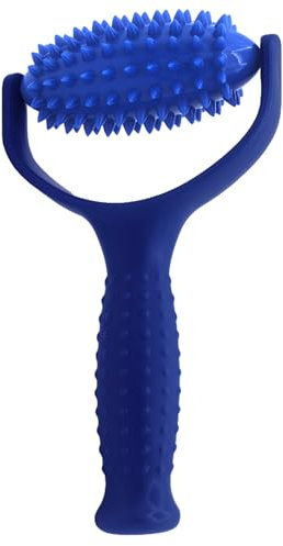 Massageroller mit Griffen, Massagegerät Faszienball mit Noppen, Multifunktional Igelball Massageroller zur Entspannung von Fuß Bein und Rückenmuskulatur(Blau)