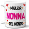 STAMPATEK Tazza Miglior Nonna del Mondo - Regalo per Festa dei Nonni, Festa della Mamma - Bianca in Ceramica - MUG. 164