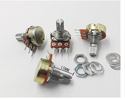 VWWJCCRO 5 Stück WH148 B20K 3 Fuß einfach verbundenes Potentiometer 15 mm