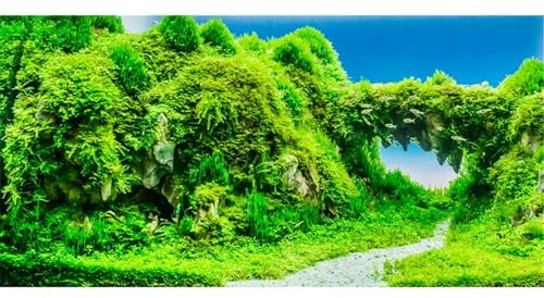 MIRRORANG 120x50cm Aquarium Hintergrund Grüne Bäume Pflanze Reptil Lebensraum Aquarium Hintergrund Bartagame Vivarium Hintergrund Vinyl