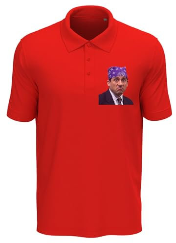 Prison Mike Funny Meme Büroanzug Anzüge Bandana Krimineller Witz Herren Baumwolle Poloshirt Rot, rot, M