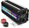Yinleader Convertisseur 12v 220v Onde sinusoïdale modifiée onduleur 12V 230V 5000W/10000W transformateur avec LCD Télécommande Deux Prises AC et Prises USB