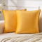 Samt Kissenbezug Flansch Kissenhülle Sofakissen Modern Dekokissen Couchkissen Umwickelte Kante Kissenbezüge Weicher Dekorativer Kissenbezug für Sofa Wohnzimmer Schlafzimmer 50x50cm 2er Set Goldgelb