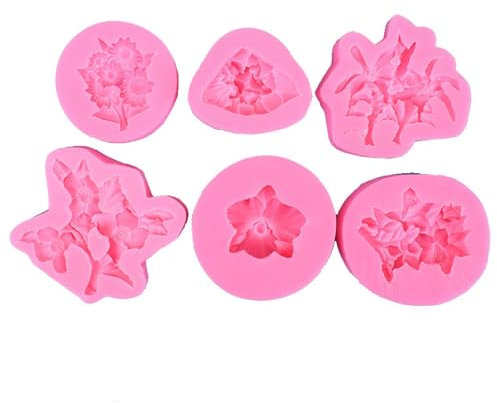 Fondant Formen 6 Stück Sonnenblumen Hortensien Lilien Orchideen Phalaenopsis Blumen Aromatherapie Gips Silikonformen