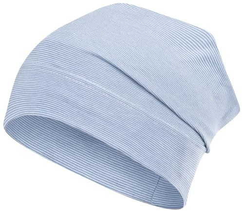 Smarilla Mütze gestreift Übergangsmütze Beanie Junge Mädchen Stoffmütze, Bekleidungsgröße: 54-56, Farbe: Blau