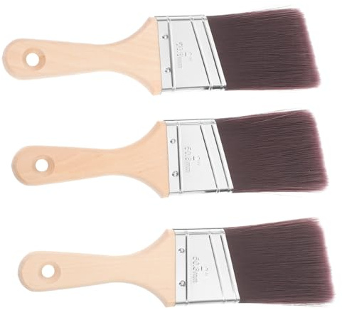 OSALADI 3pcs Angled Brush Soft Bristle Paint Brushes Wall Paint Reusable Decorating Art Painting