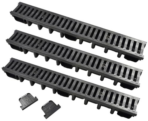 HYDROTEC Kunststoff Entwässerungsrinne SELFline 3er Set Klasse B125 3 Meter