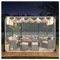 Wasserdichte PVC-Planenvorhänge mit Reißverschlusstür, für Pergola im Freien, transparent und (H1 x B 3,5 m/H 3,2 x B1 m)